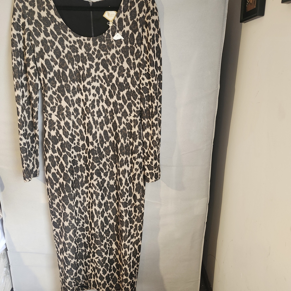 Leopard Print Long Sleeve Dress